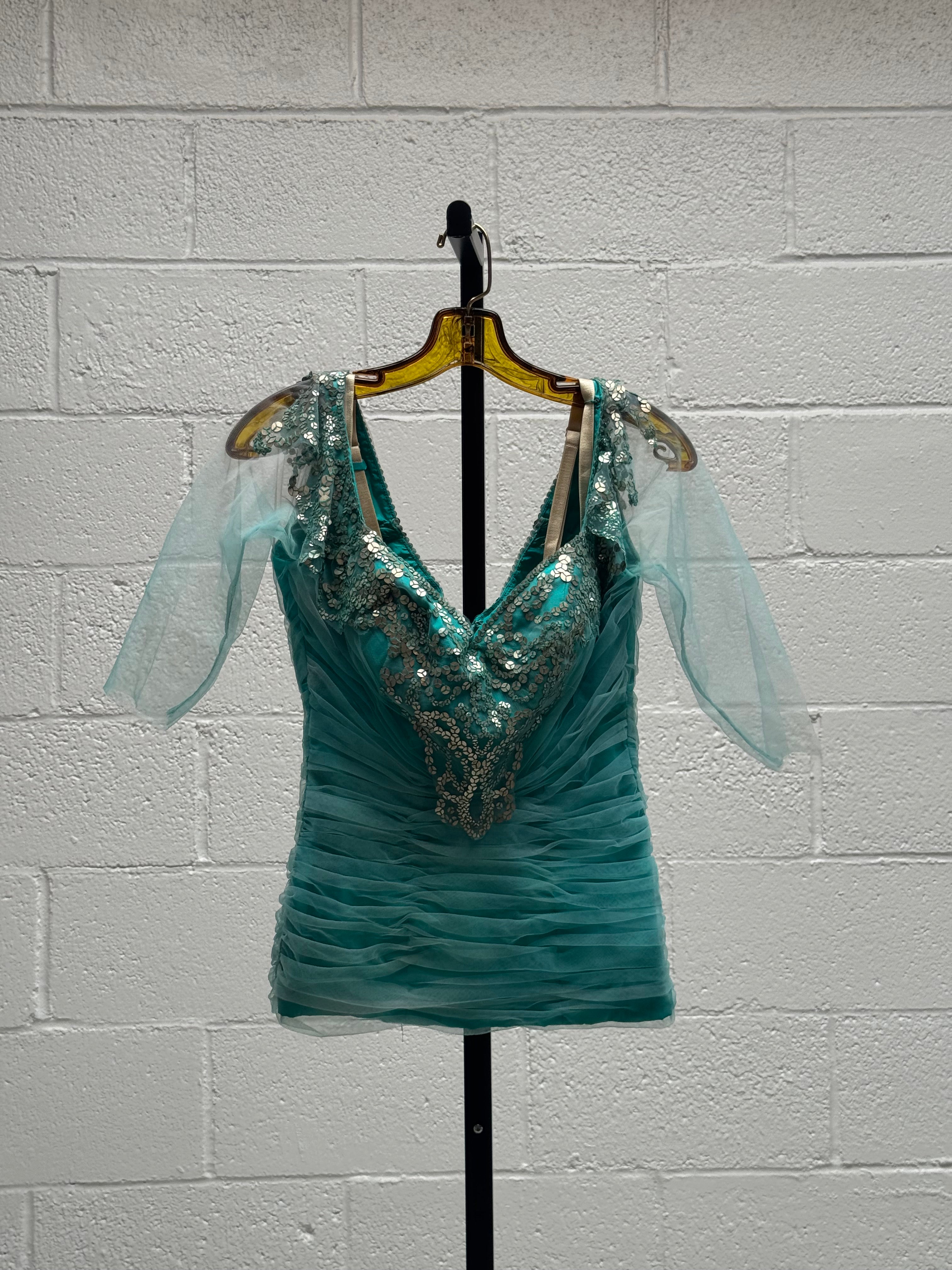 Turquoise top and skirt set