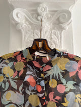 Fruit and Floral Chiffon Shirt