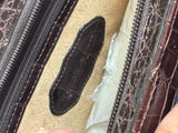 Brown Crocodile Clutch