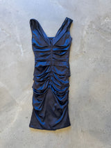 Ruched Vintage Silk Dress