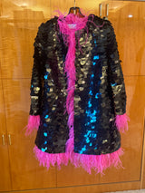 Sequin and Ostrich feather jacket