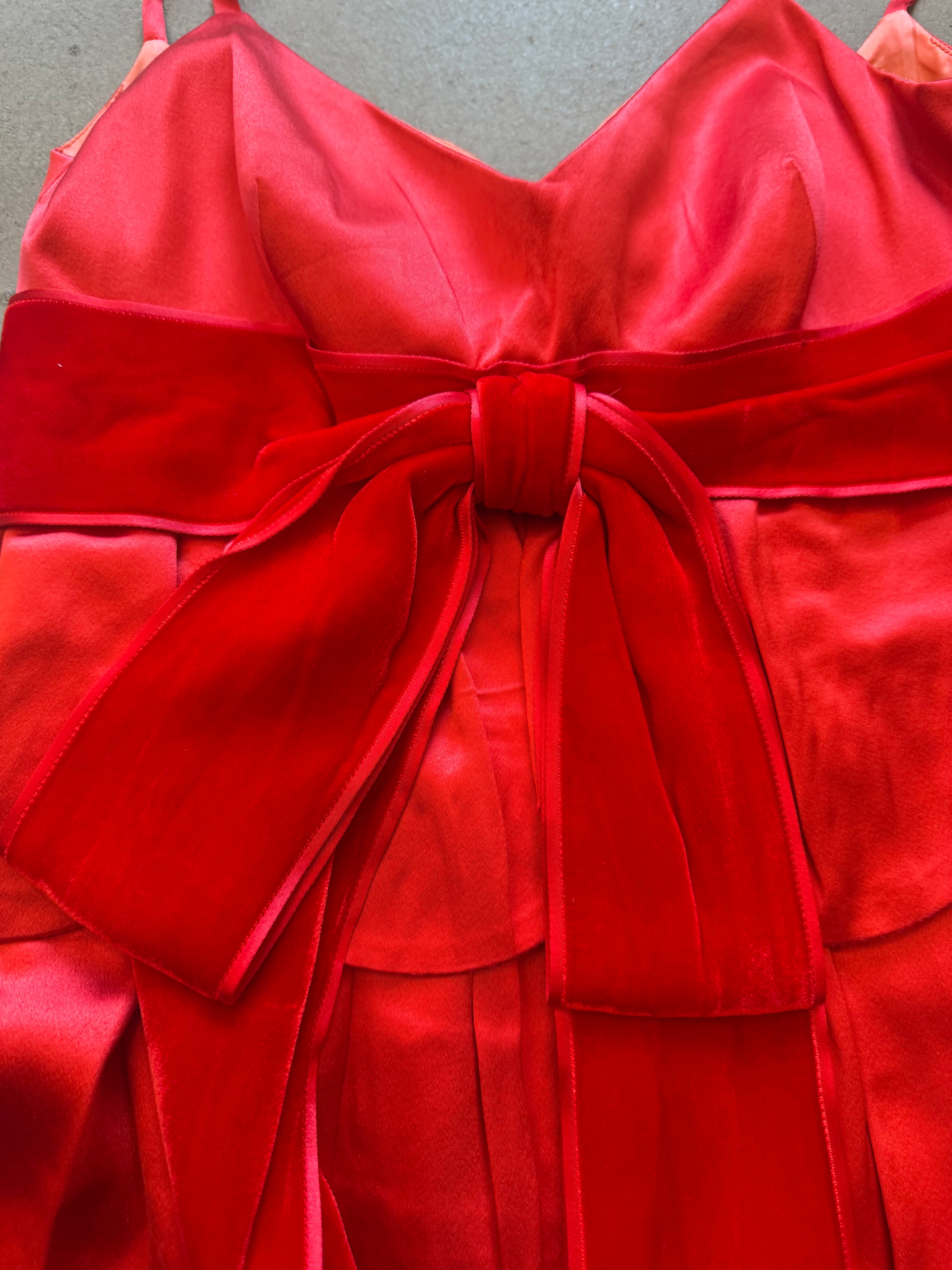 Tiered Silk and Velvet Vintage Dress