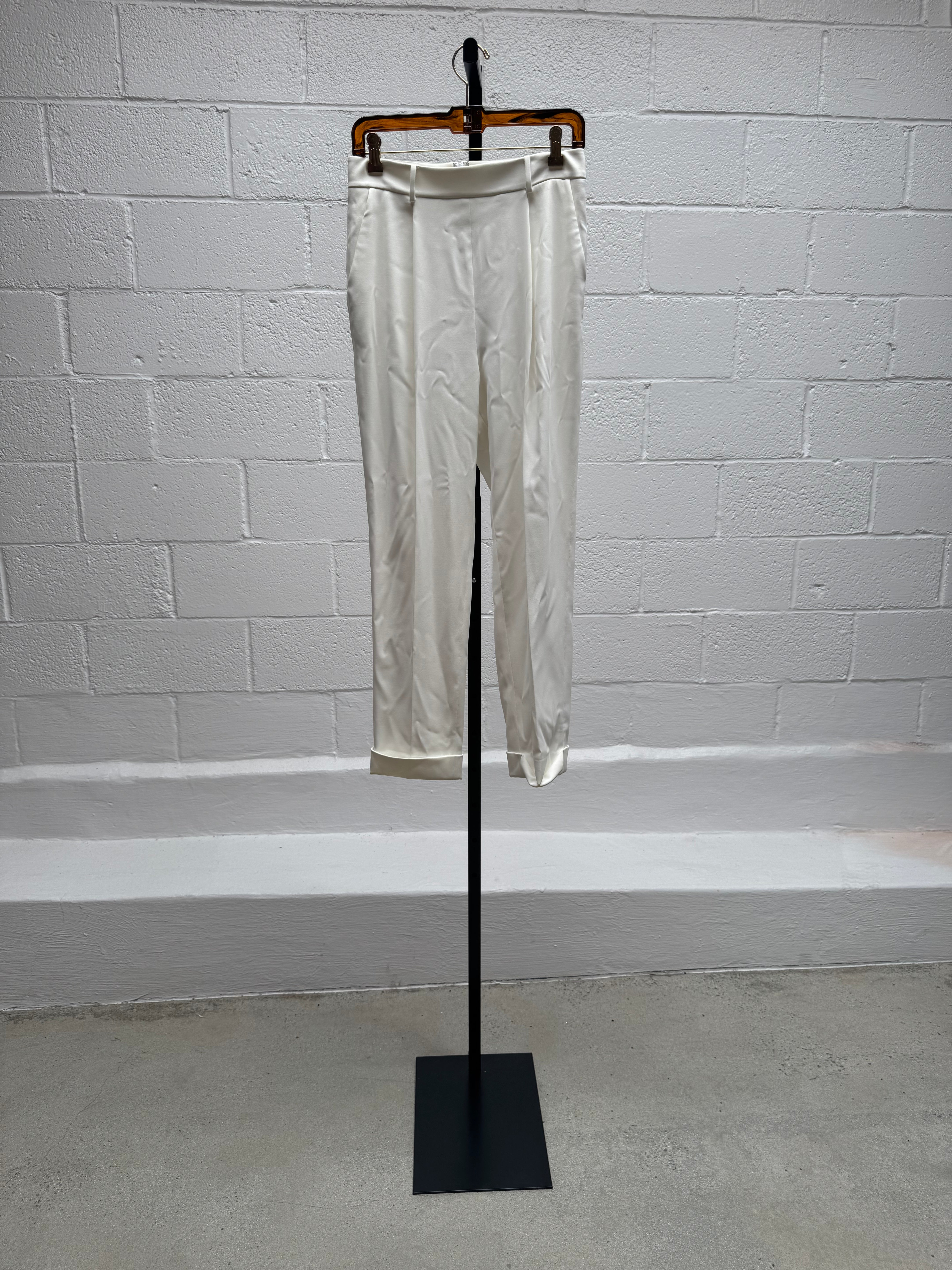 White Silk pleated shirt