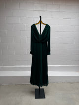 Green pleated Gown