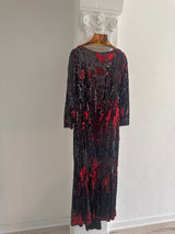 Red and Black Fish scale Sequins Gown