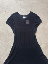 Chanel Sheer Knit Pleated Maxi Dress
