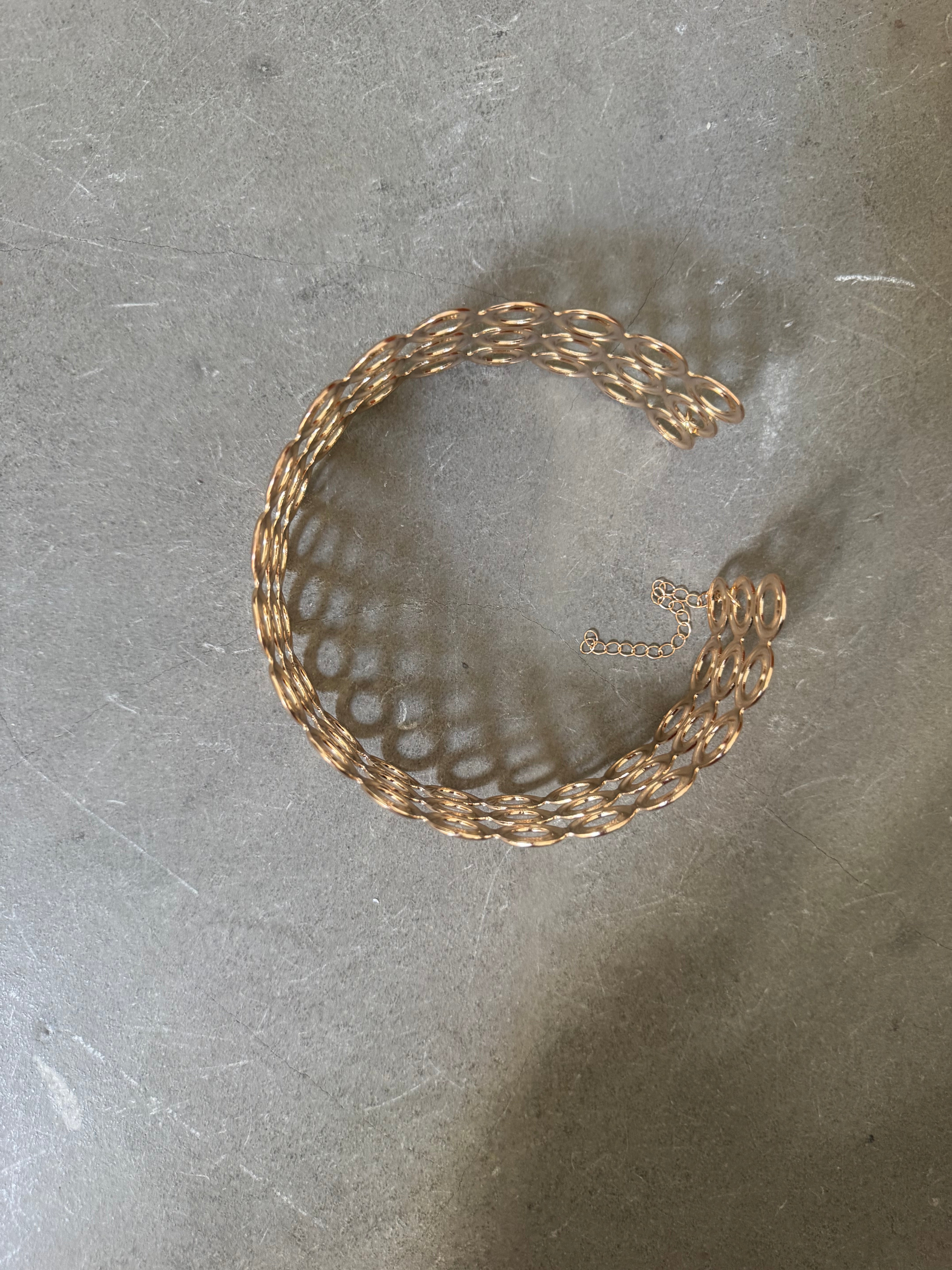 Three Row Gold Choker