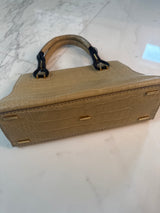 Beige Alligator Cruiser Handle Bag