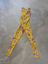 Yellow Mesh and Floral Runway Jumpsuit
