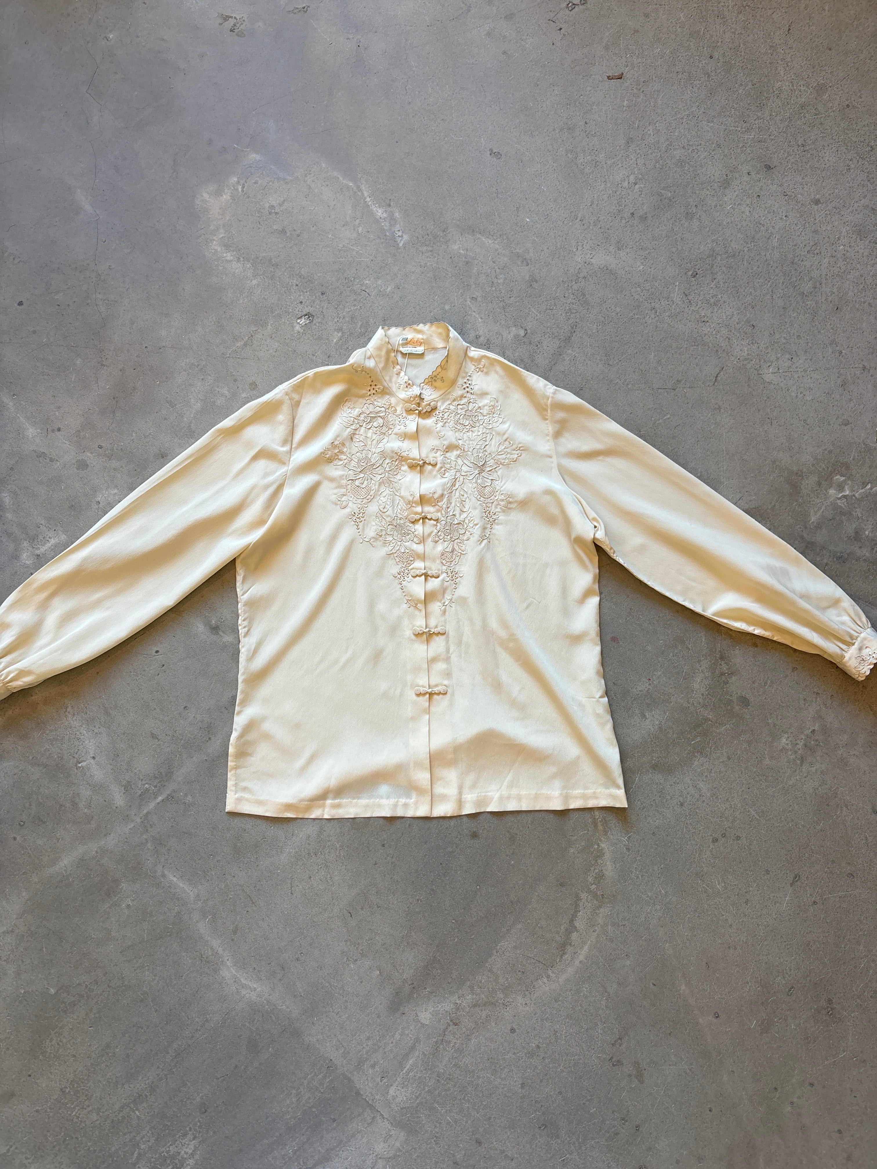 Cream Vintage Silk Blouse
