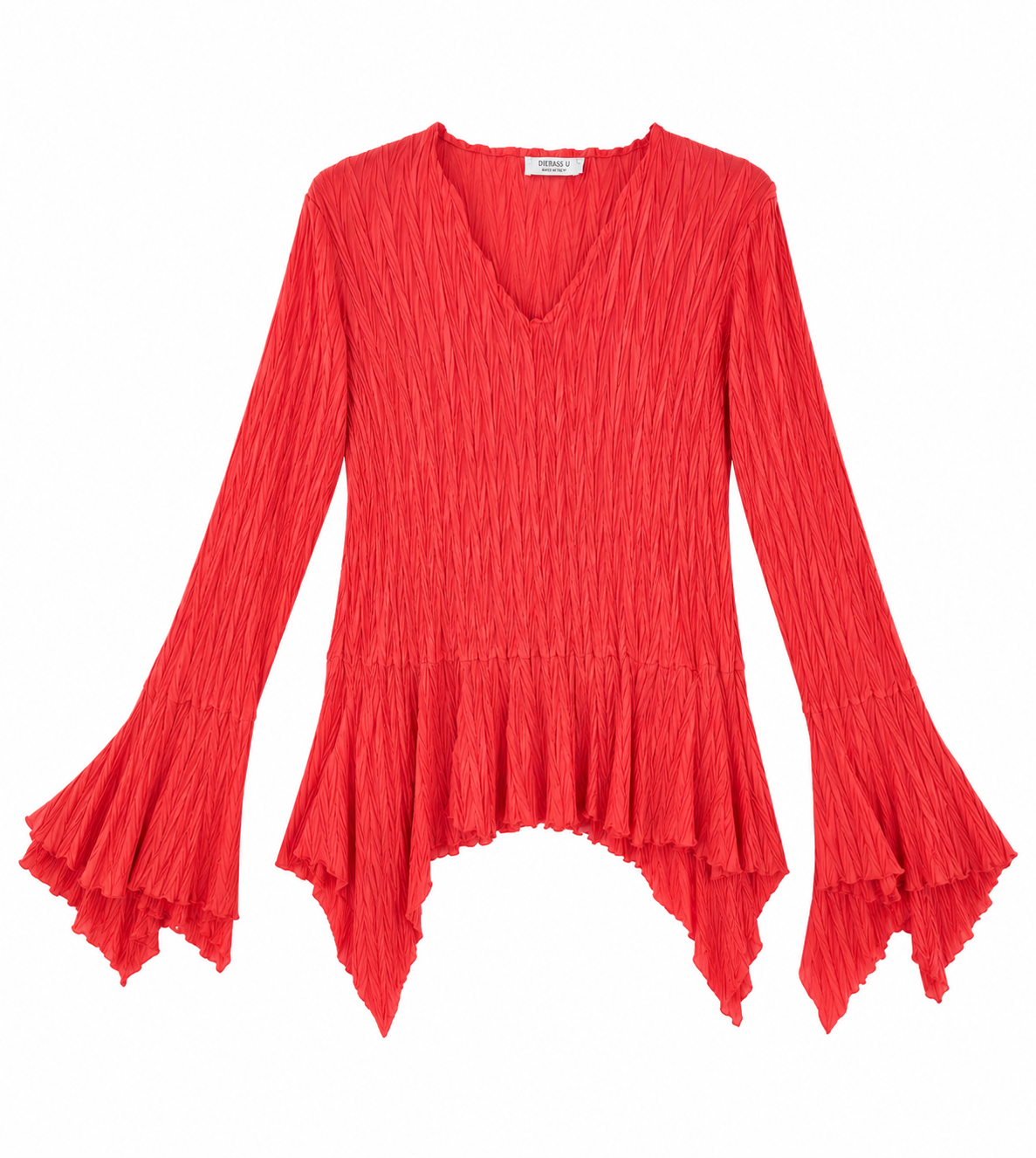 Crinkle Bell Sleeve Top