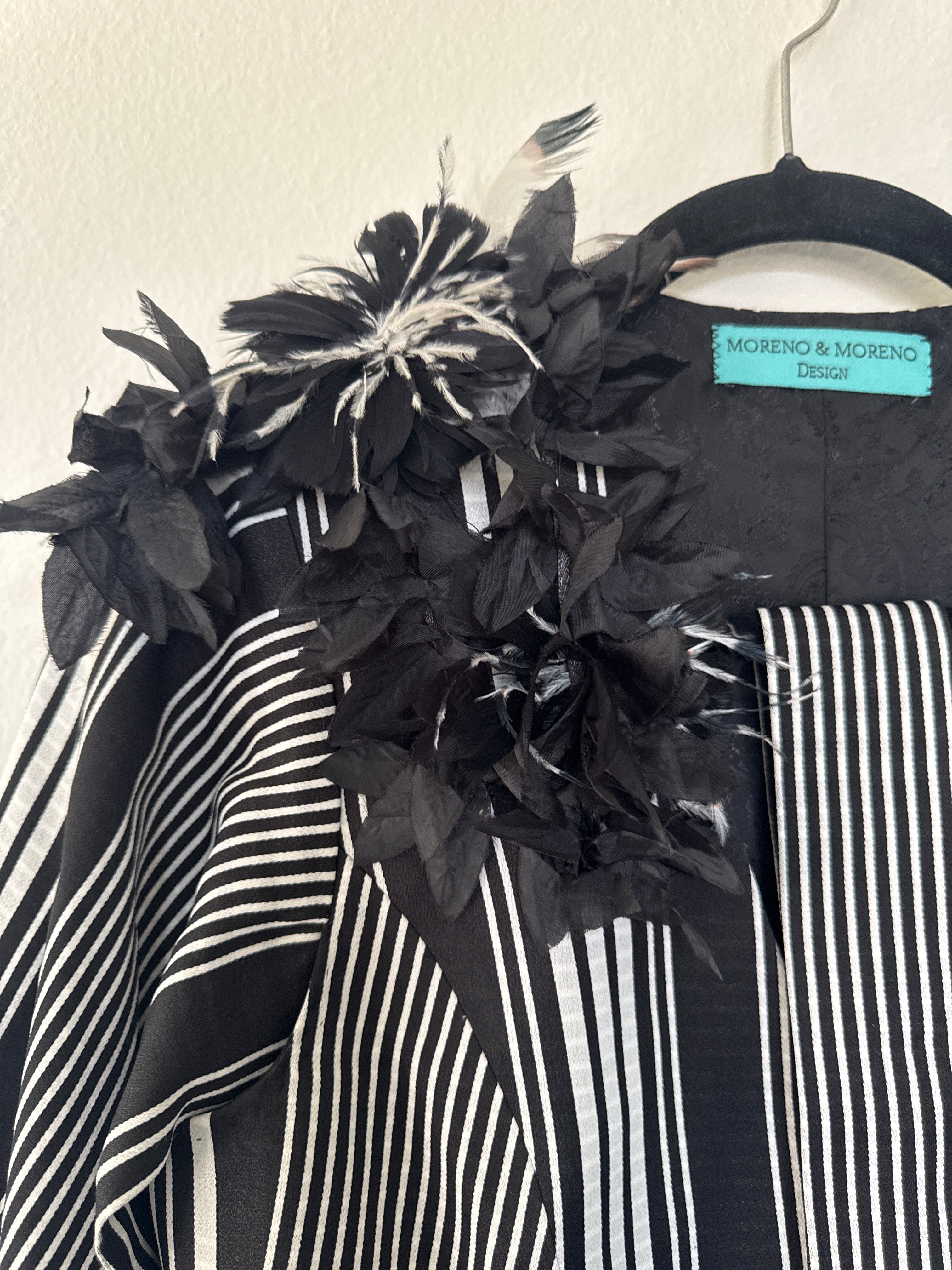 Stripe Set with Feather Detailing