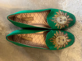 Green Slippers with Sun