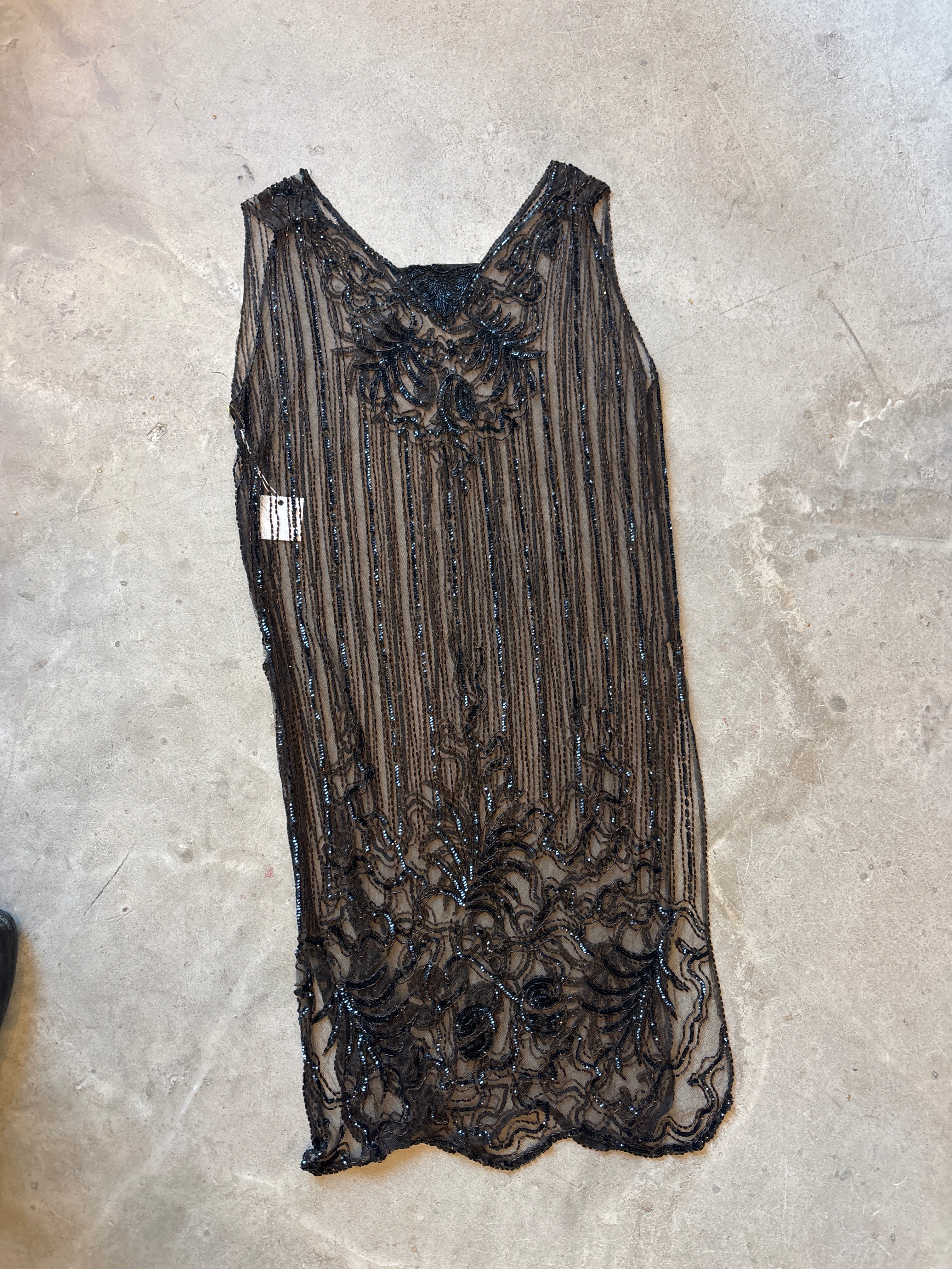 Black Beaded Sheer Gown