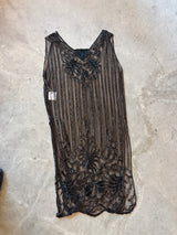 Black Beaded Sheer Gown