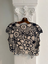 hand knit sleeveless cardigan