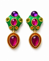 Vintage Gold Multicolor Clip-On Earrings