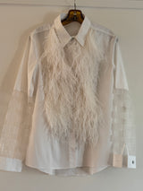 Shirt with feathers