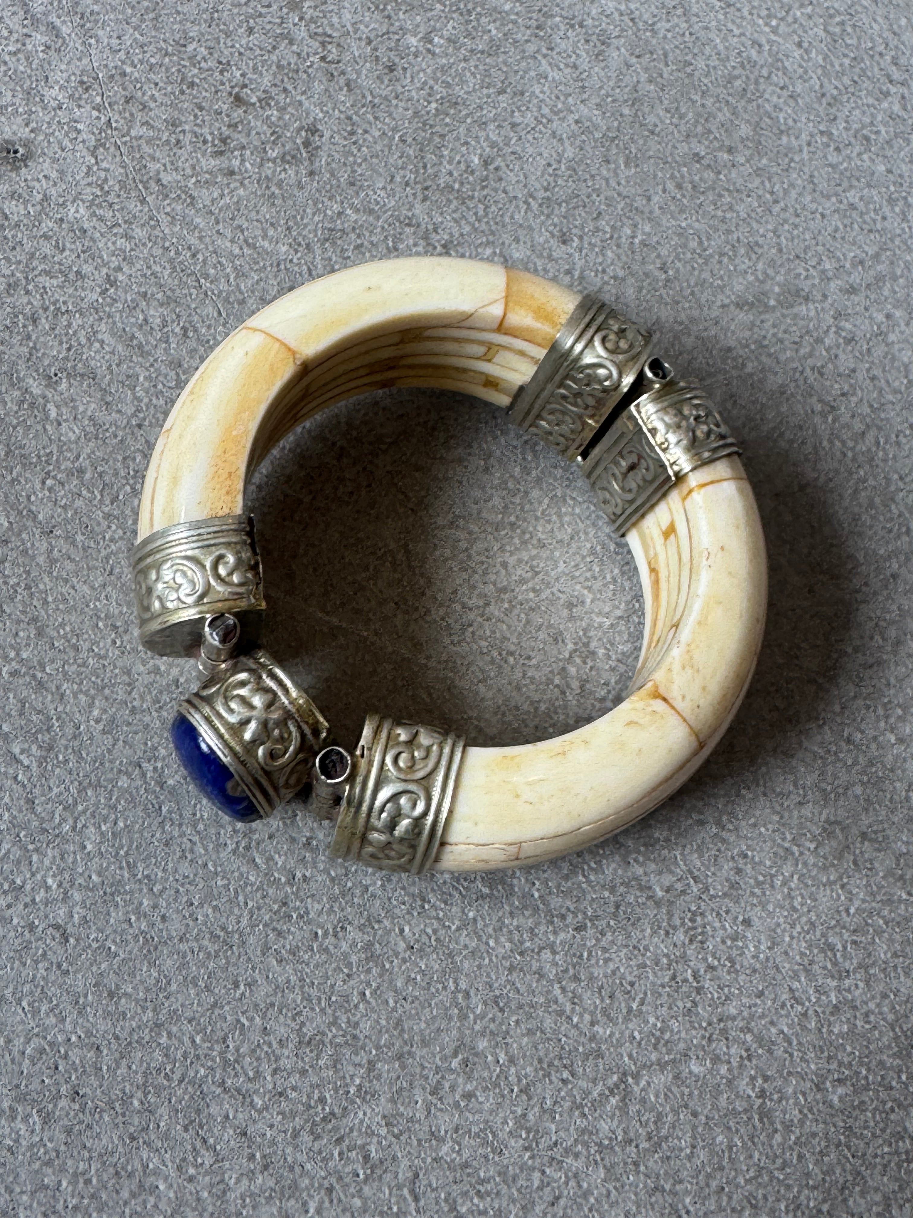 Bone & Lapis Bracelet 1980s