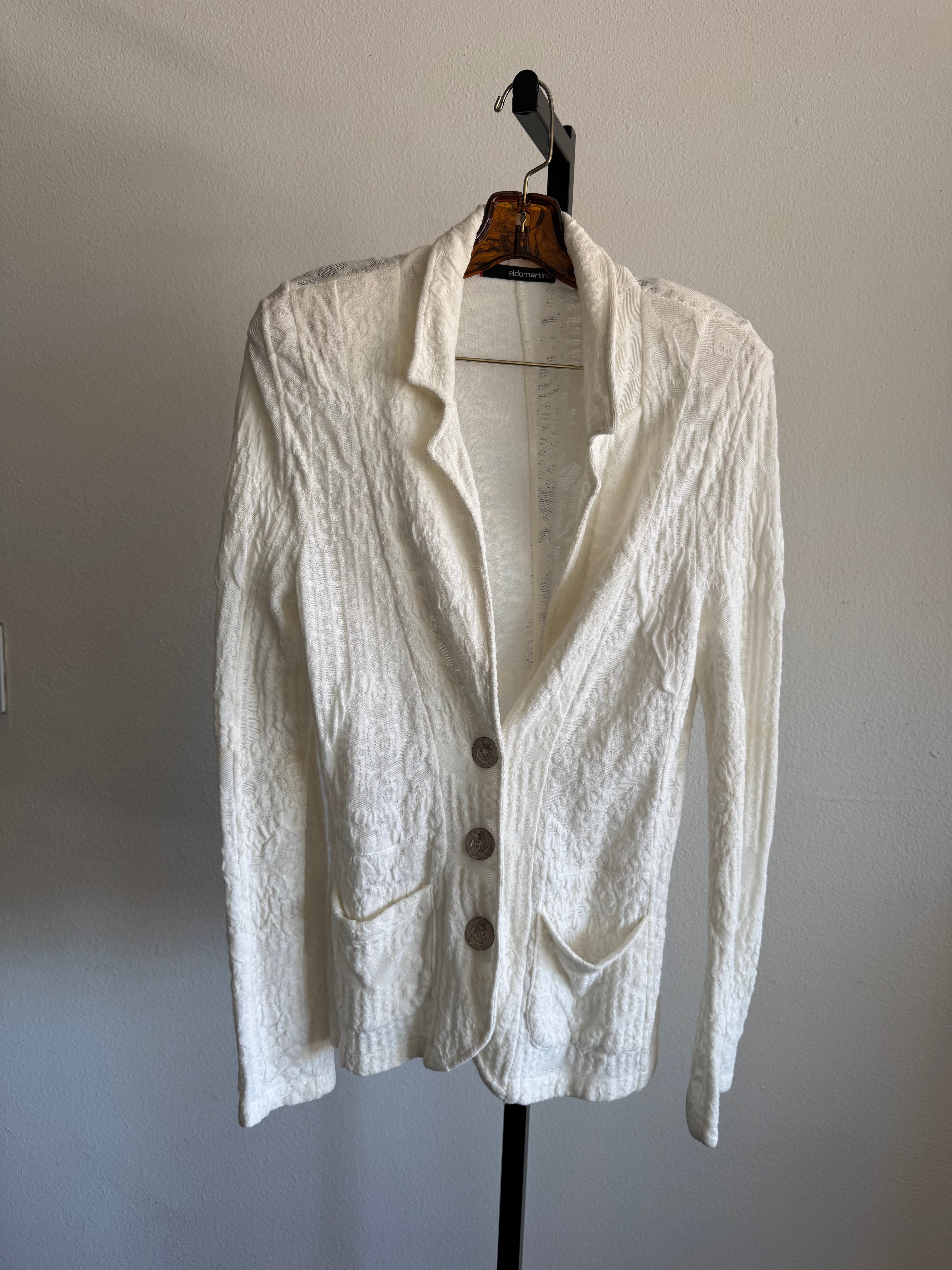 White Knit Blazer
