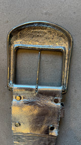 Studded Silver Leather Belt