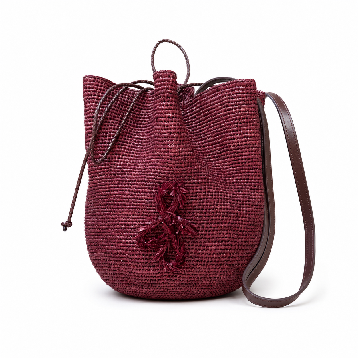 Burgundy Wicker Bag