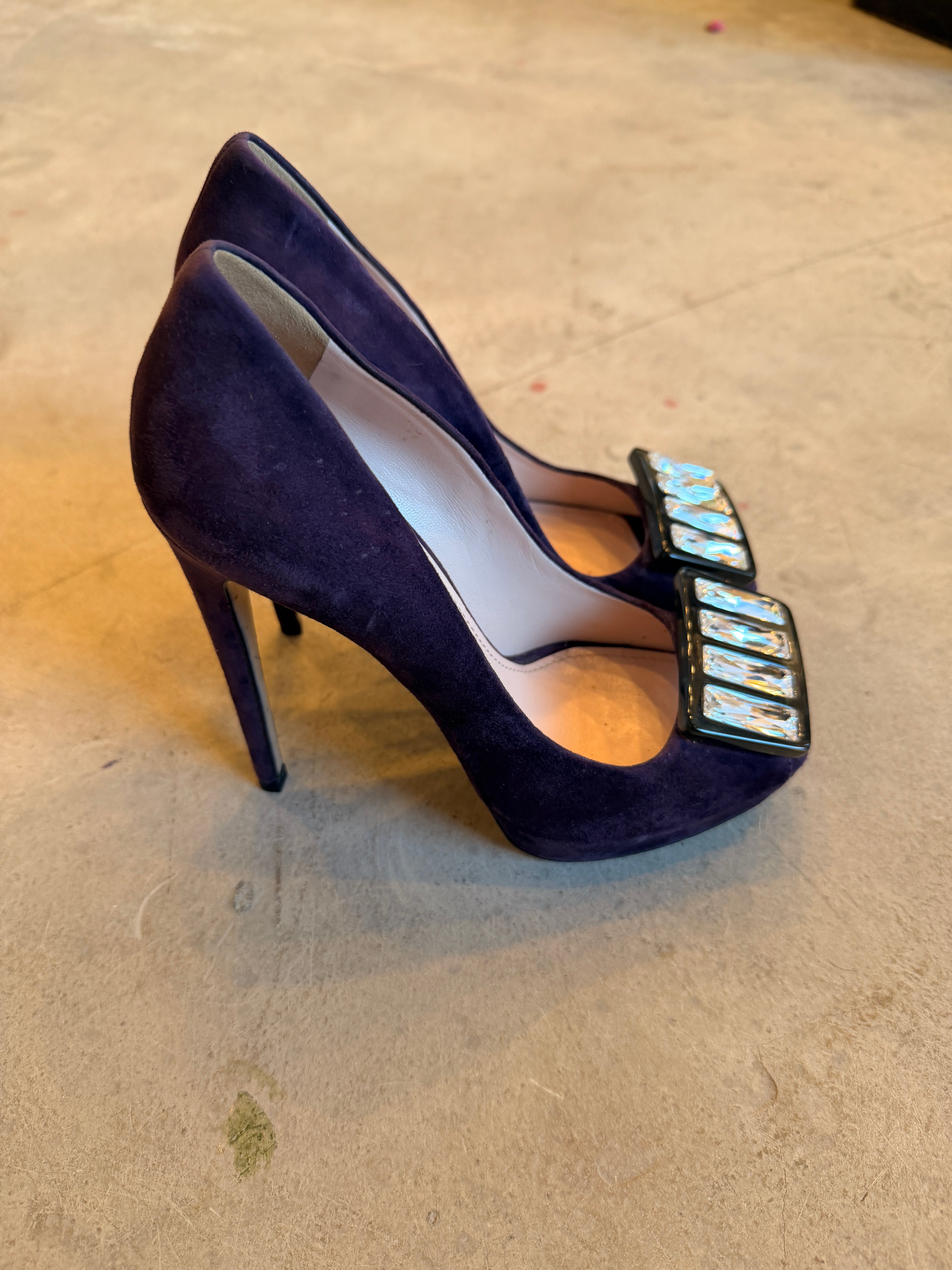 Purple Suede Pumps