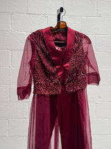 Burgundy Beaded Suit Set