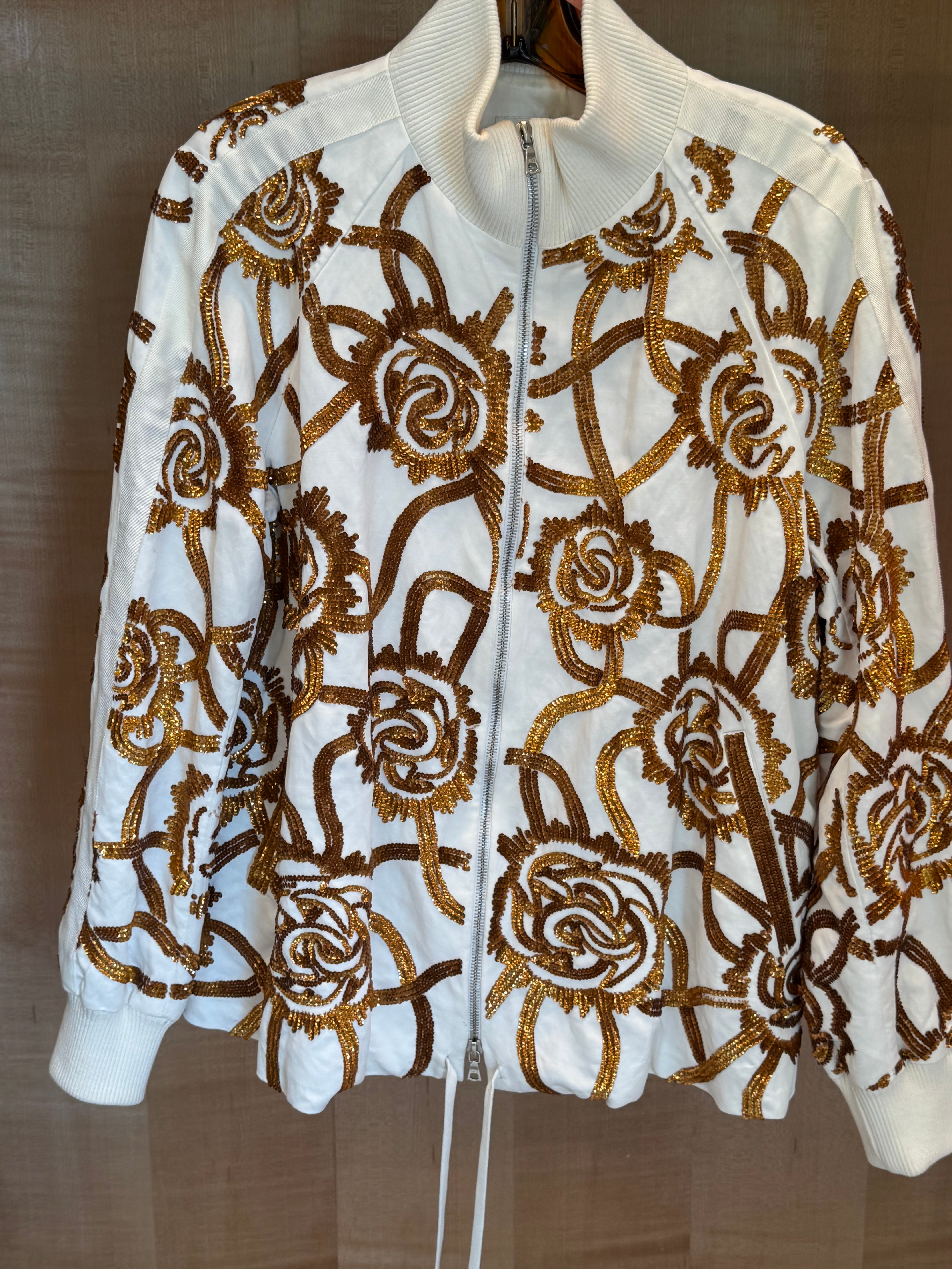 Gold Embellished Bomber Jacket