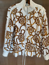 Gold Embellished Bomber Jacket
