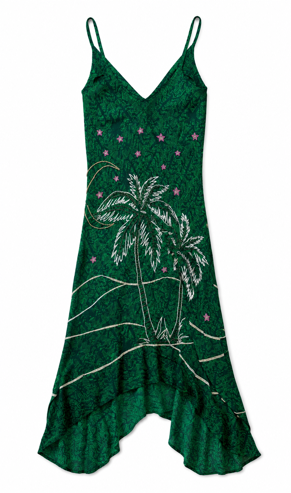 Green Palm Tree Slip Dress