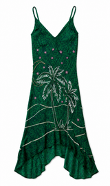 Green Palm Tree Slip Dress