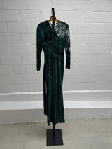 Green Velvet & Lace Gown