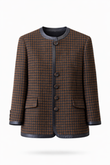 Houndstooth Leather Jacket