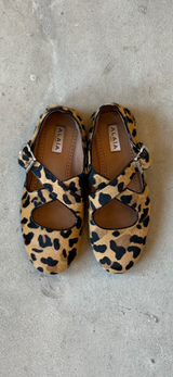 Cross Cross Leopard Ballet Shoes