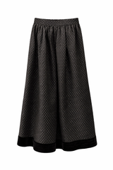 Vintage Black and Silver Polka Dot Skirt