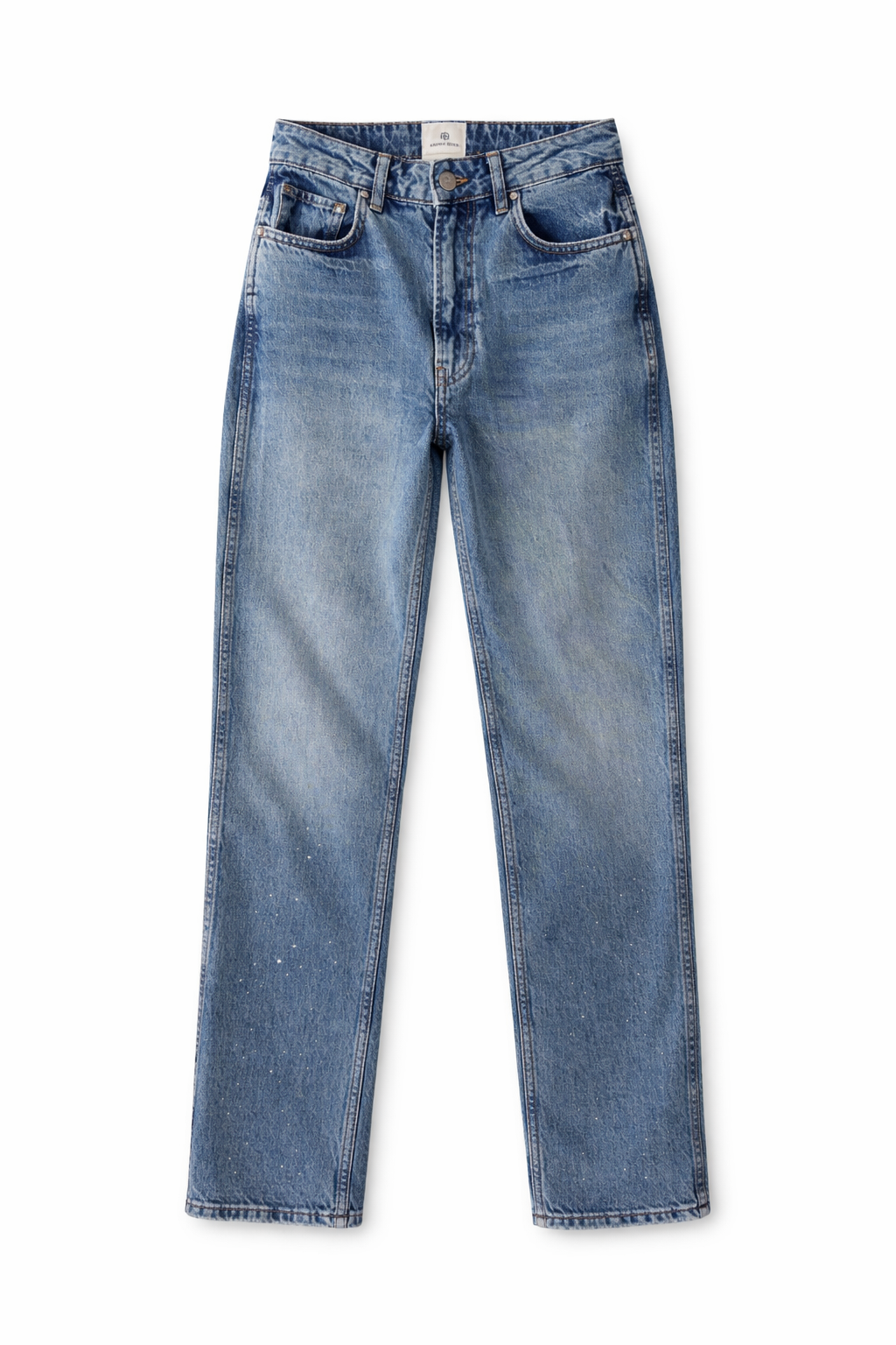 Vin Paint-Detail Cropped Jeans