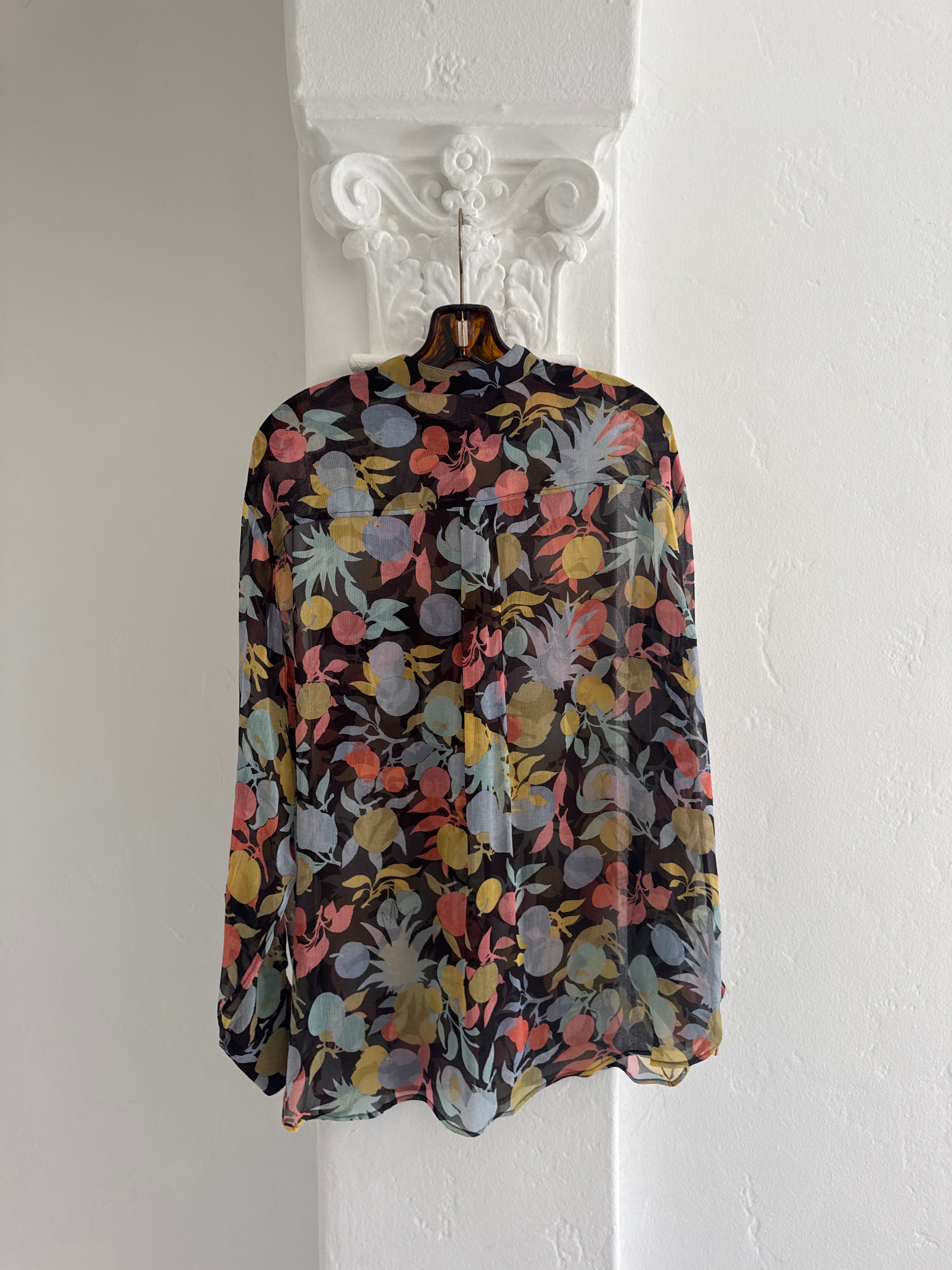Fruit and Floral Chiffon Shirt