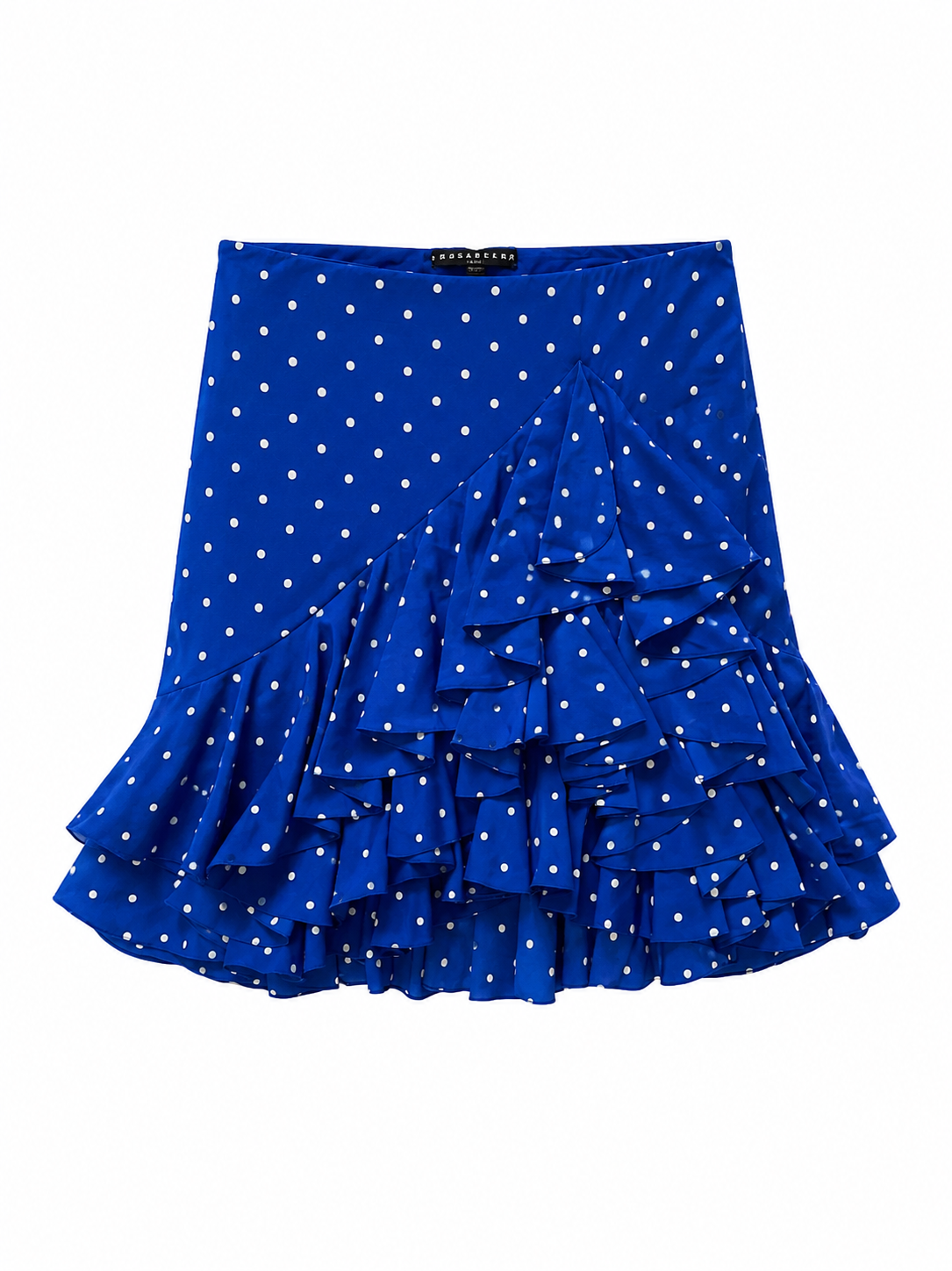 Cobalt Blue Polka Dot Ruffle Skirt