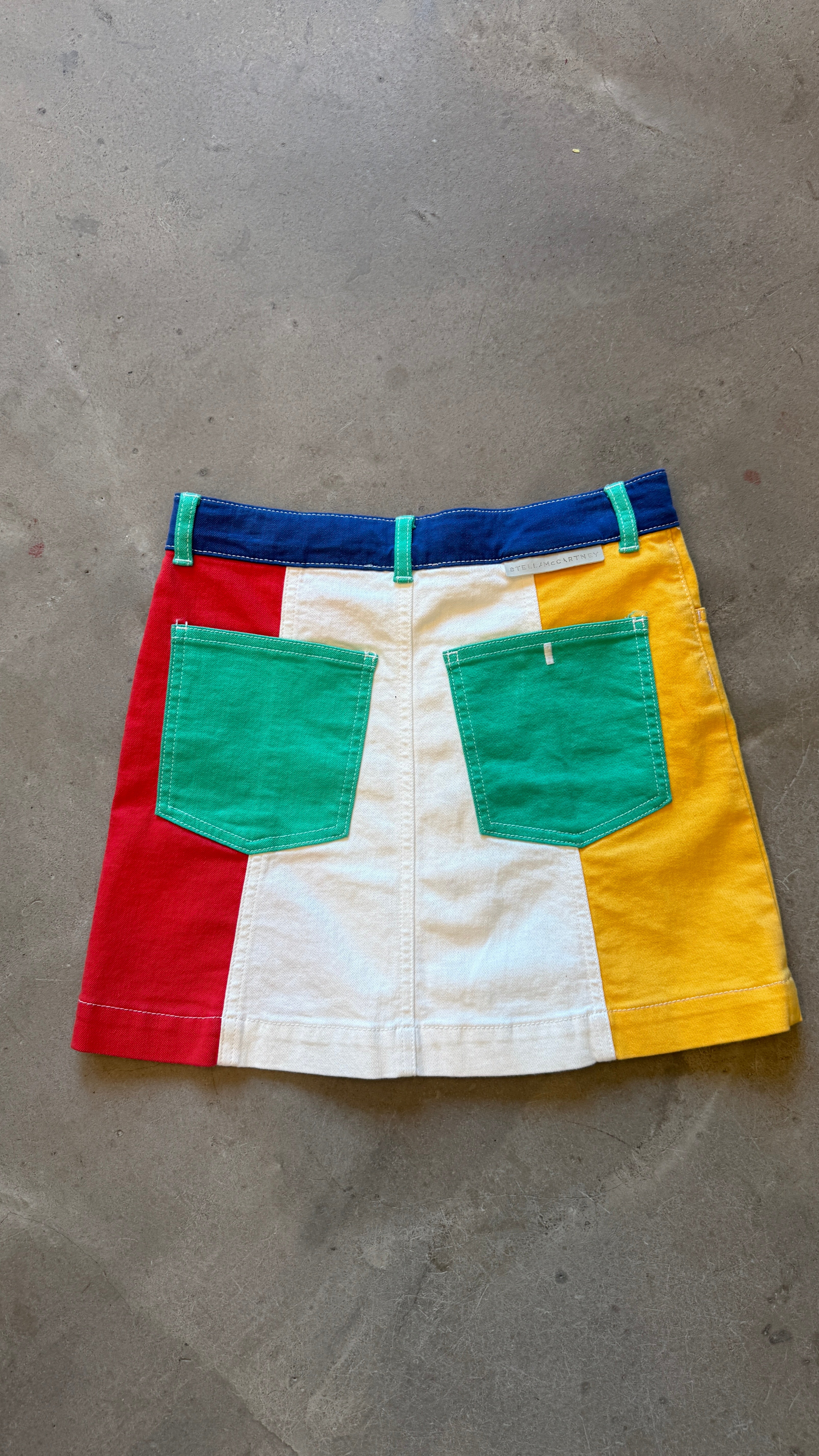 Colorblock Denim Mini Skirt