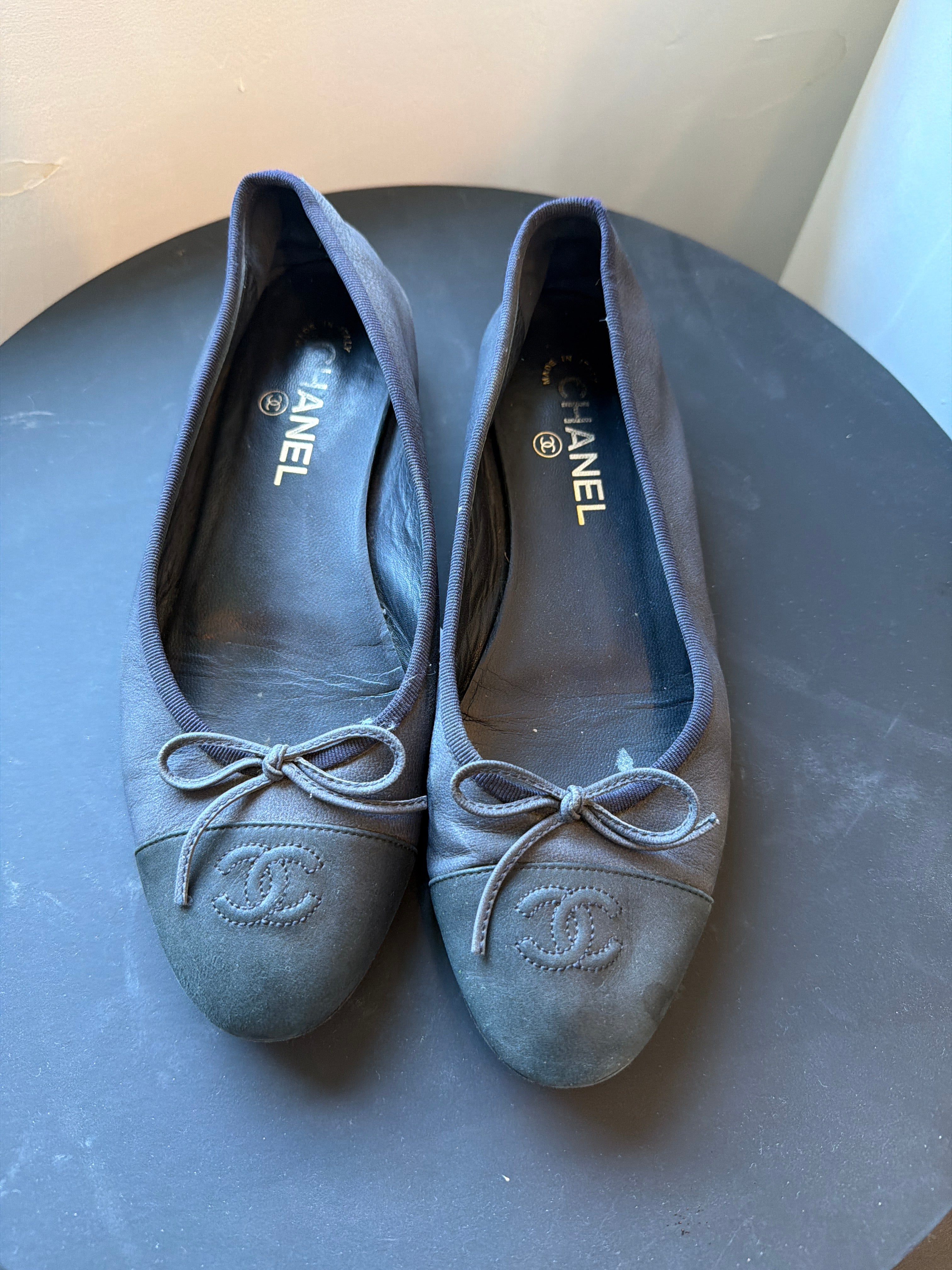 Navy and Black Ballerina Flats