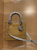 Lady Dior in Woven Bamboo and Water Snake