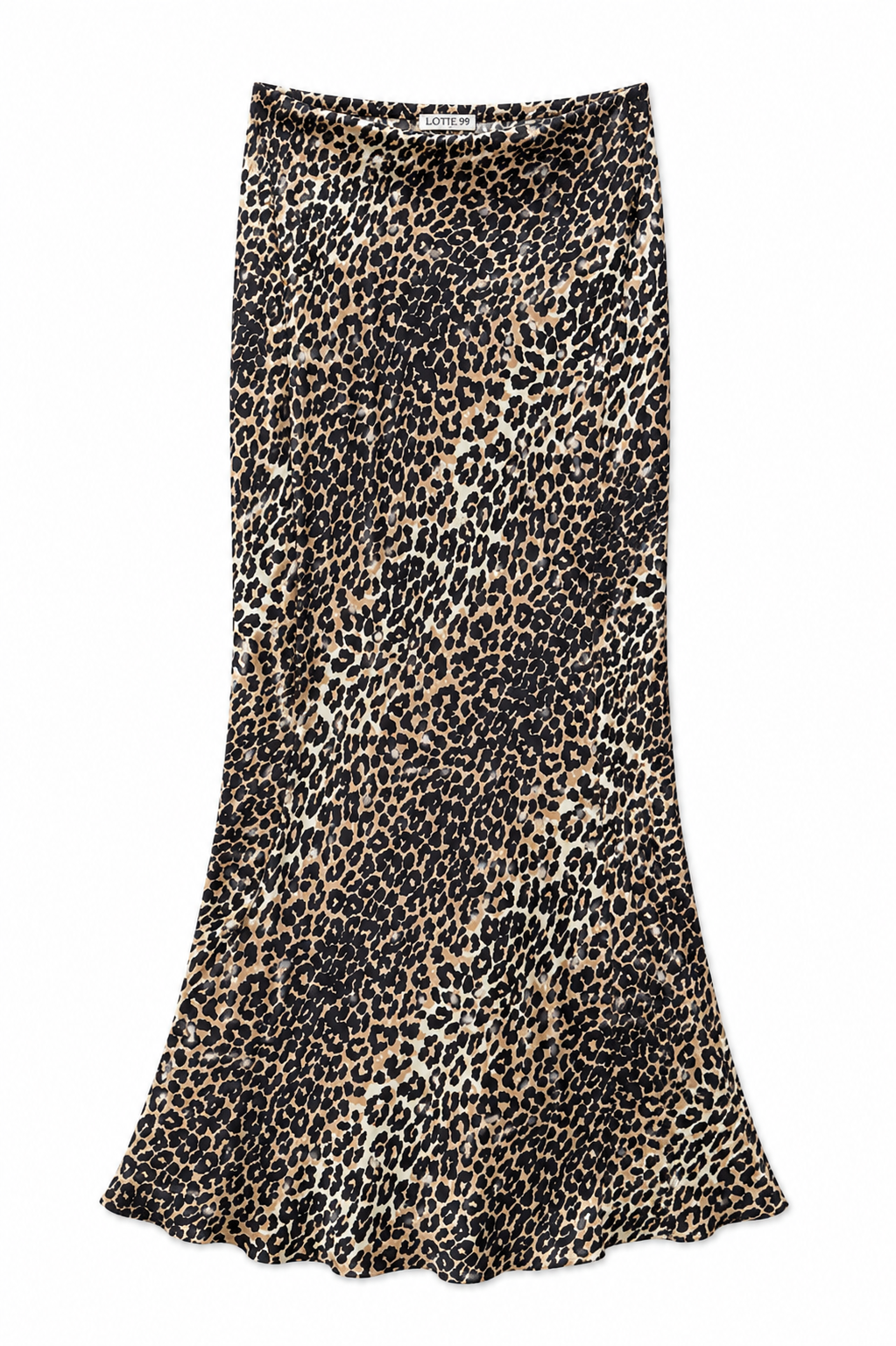 Leopard Silk Long Skirt