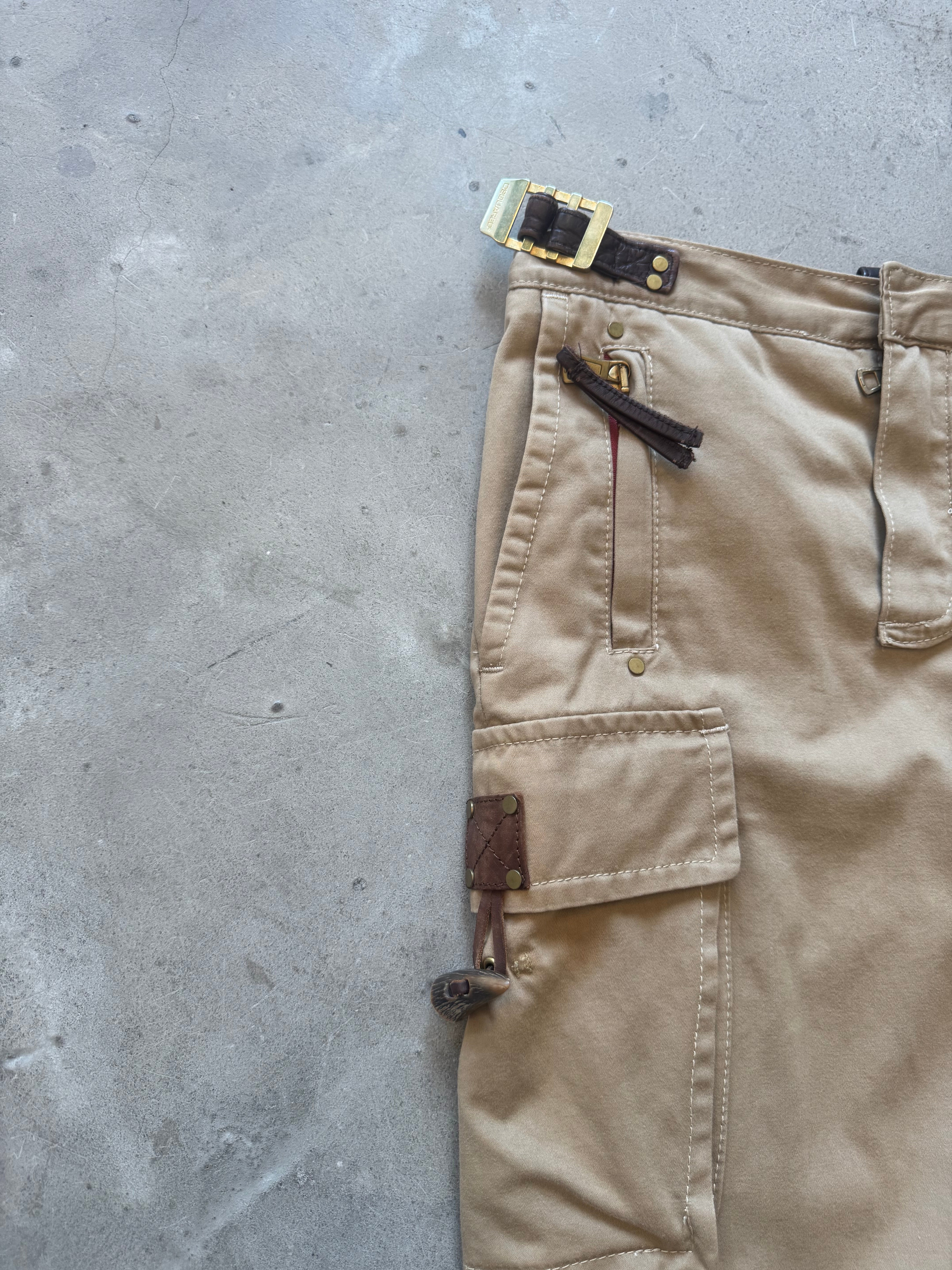 Vintage Runway Utility Skirt with Zips and Bone