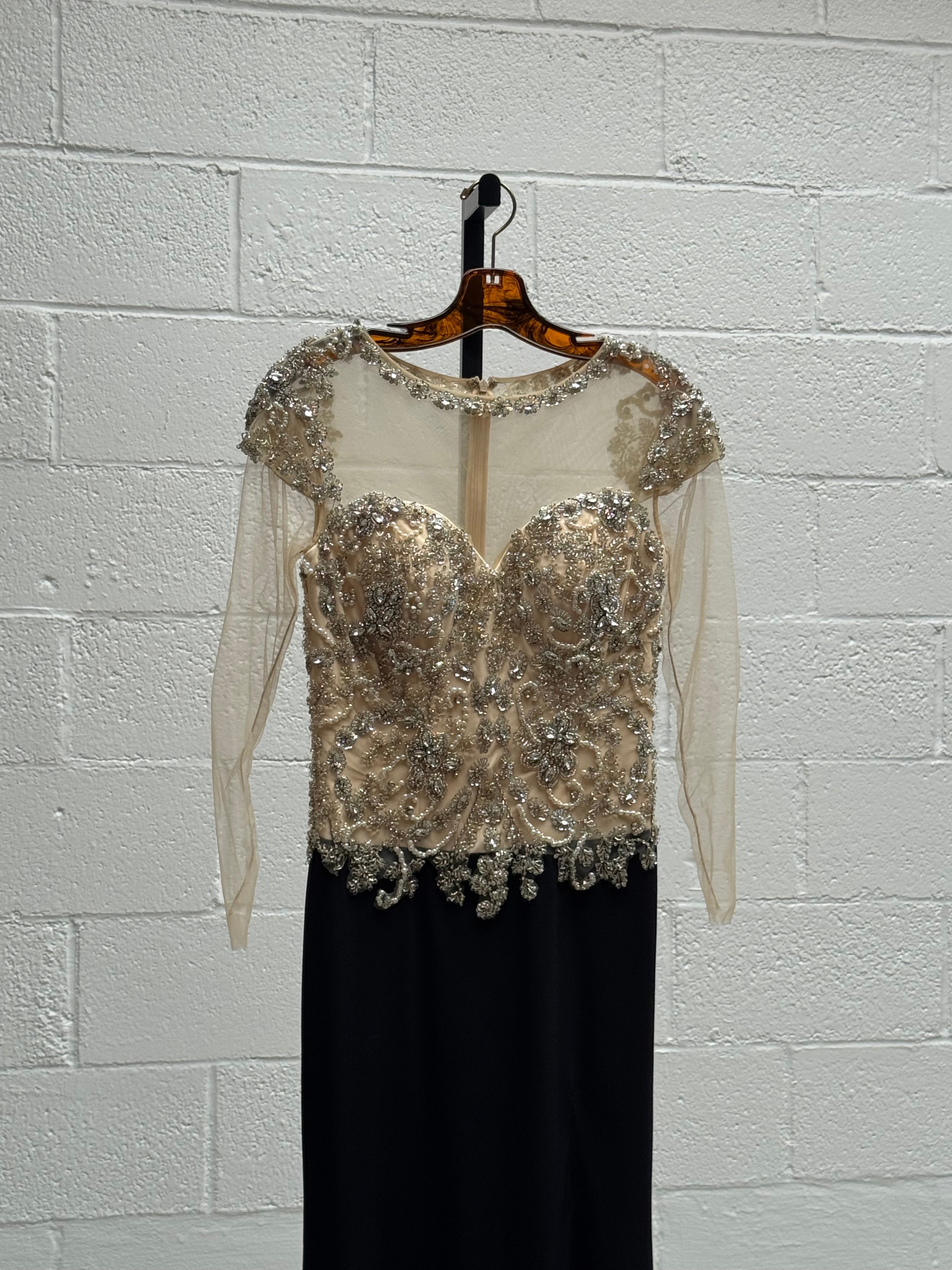 Sequins and Black Velvet Gown