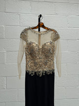 Sequins and Black Velvet Gown