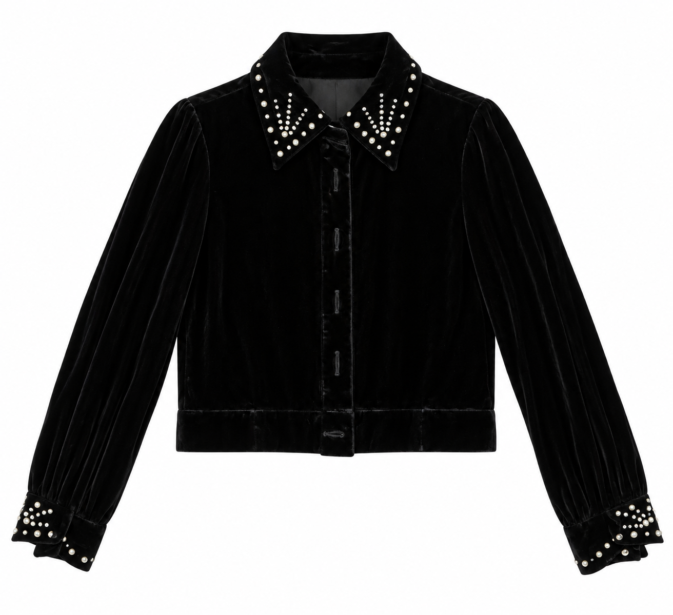 Velvet Vintage Jacket with Rhinestones