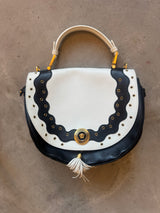 Black and White Purse with Tassles