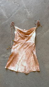 Peachy Silk Mini Dress