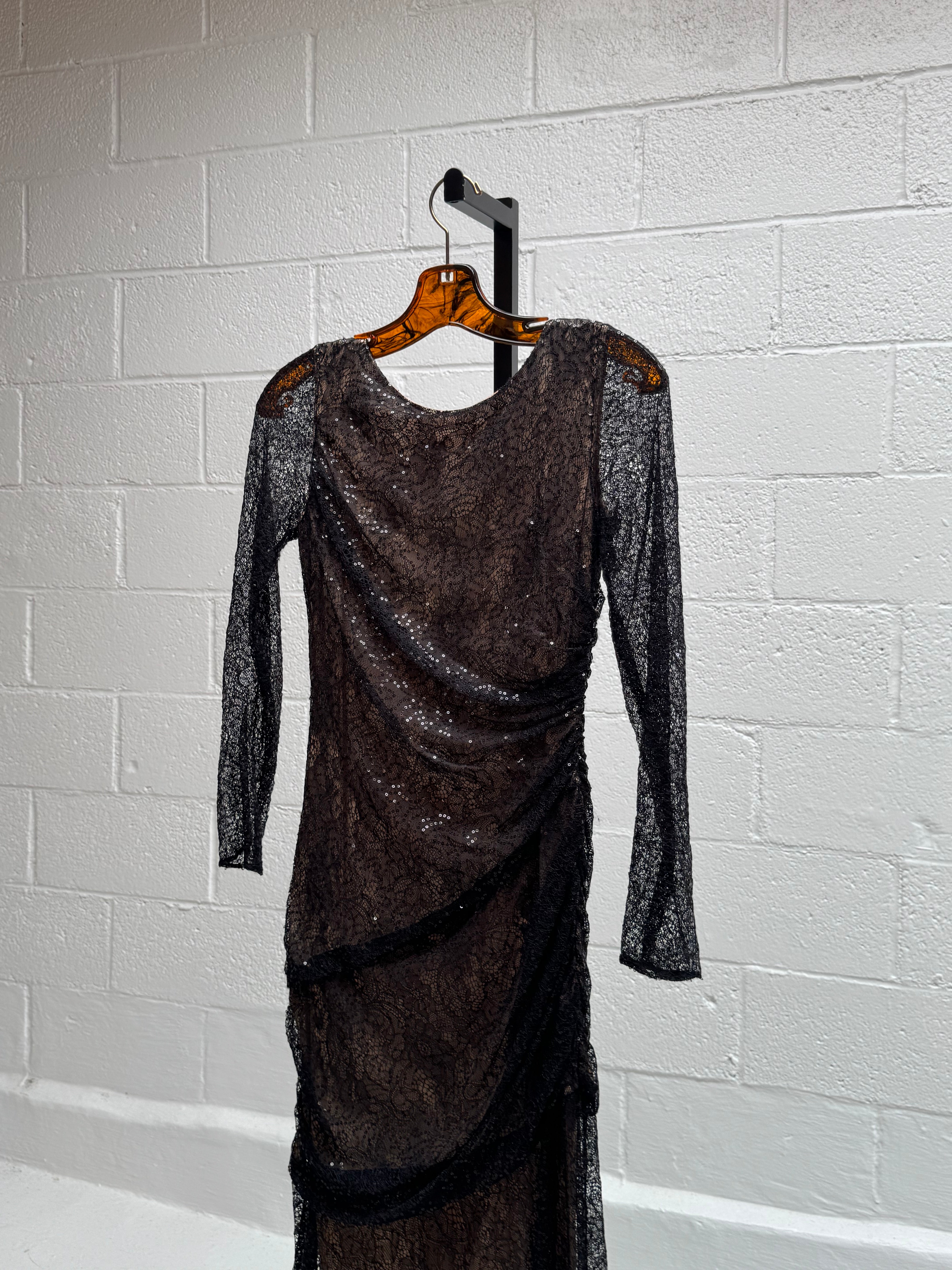 Sequins Netting over nude dress